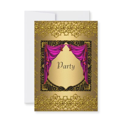 Gold Pink  Party Personalized Invitations by DIYparty