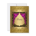 Gold Pink  Party invitations