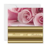 Gold pink Popular Elegant 50th Birthday Invitation