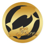 GOLD PISCES ZODIAC SIGN STICKERS