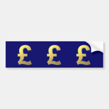 Gold Pound Sign Graphic Bumper Sticker