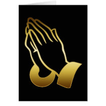 GOLD PRAYING HANDS GREETING CARDS