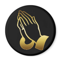 GOLD PRAYING HANDS REFRIGERATOR MAGNET