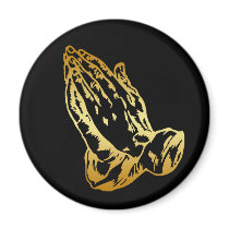 GOLD PRAYING HANDS FRIDGE MAGNETS