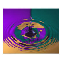 Gold Purple and Green Water Drop Photo Art