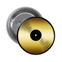 GOLD RECORD ALBUM PINBACK BUTTON