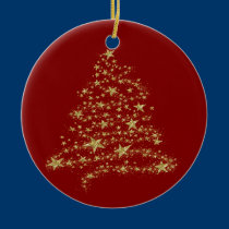 Gold & Red Christmas Tree Ornament ornaments