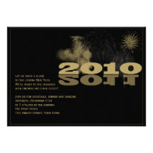Gold Reflections of 2010 to 2011 New Years Eve Custom Announcements