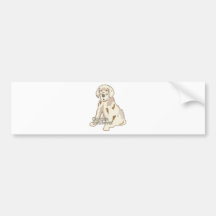 Gold Retriever Puppy Bumper Sticker