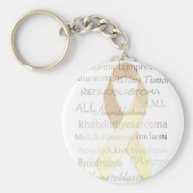 Gold Ribbon Keychain