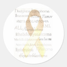 Gold Ribbon Round Sticker