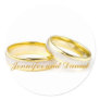Gold Rings Bride Groom Wedding Favour Stickers