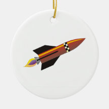 Gold rocket christmas tree ornament