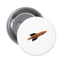 Gold rocket pinback button