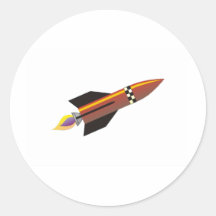 Gold rocket sticker