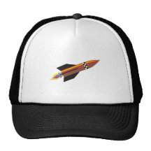 Gold rocket trucker hats