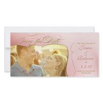 Gold & Rose Photo Save the Date Announcement