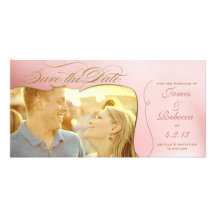 Gold & Rose Photo Save the Date Announcement Photo Card