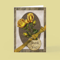 Gold Roses Thank You cards