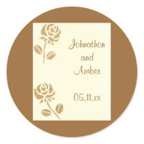 Gold Roses, Wedding Save the date stickers