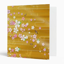 Gold Sakura Kimono - Japanese Design Binder