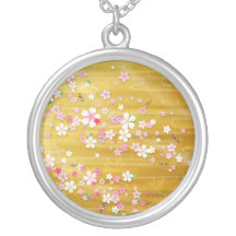 Gold Sakura Kimono - Japanese Design Necklace