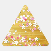 Gold Sakura Kimono Sticker