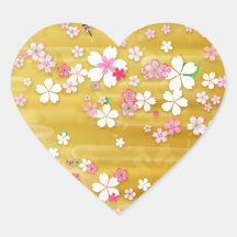 Gold Sakura Kimono Stickers