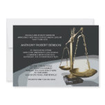 Gold Scale of Justice, Law School Graduation Invit Personalized Invitations