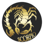 GOLD SCORPIO ROUND STICKER