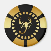 GOLD SCORPION POKER CHIP MAGNETS