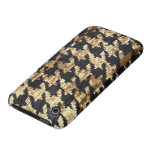 Gold Sequin Bling Houndstooth iPhone 3 Cases