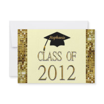Gold Sequins Look Class Of 2012 Grad Invitations