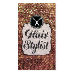 GOLD Sequins Sparkle Bling Hair Stylist business cards