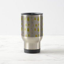 Gold silver snowmen on silver fade mug