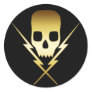 GOLD SKULL AND LIGHTNING BOLTS STICKERS