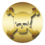 GOLD SKULL & CROSSBONES STICKER