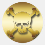 GOLD SKULL & CROSSBONES STICKER