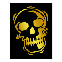 GOLD SKULL POSTCARD