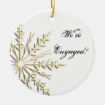 Gold Snowflake Engagement Ornament