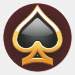 GOLD SPADE ROUND STICKER