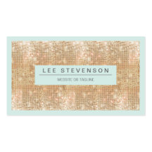 Gold Sparkle Sequins Light Blue Business Card