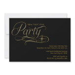 Gold Sparkles New Year's Eve Party Invitation