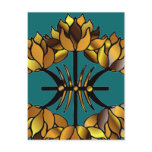 Gold Stained Glass Post Card