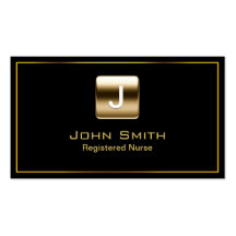 Gold Stamp Nurse Dark Business Card