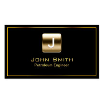 Gold Stamp Petroleum Engineer Dark Business Card
