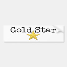 Gold Star Bumper Sticker