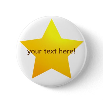 Gold star - button badge by chopstix