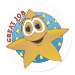 Gold Star Cartoon stickers
