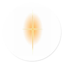 Gold Star Cross with Glow Stickers